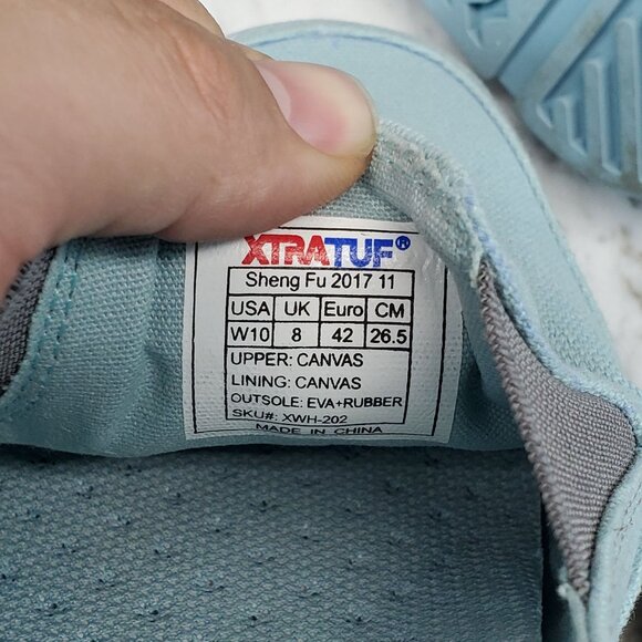 Xtra Tuf Shoes Womens Size 10 Light Blue Canvas Sheng Fu Slip On Sneaker - Picture 2 of 10